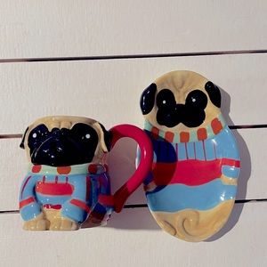 • NWOT • Pug Mug & Spoon Rest Set •